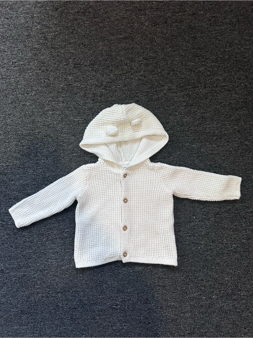 Carter's Cream Hooded Knit Cardigan with Ear Details